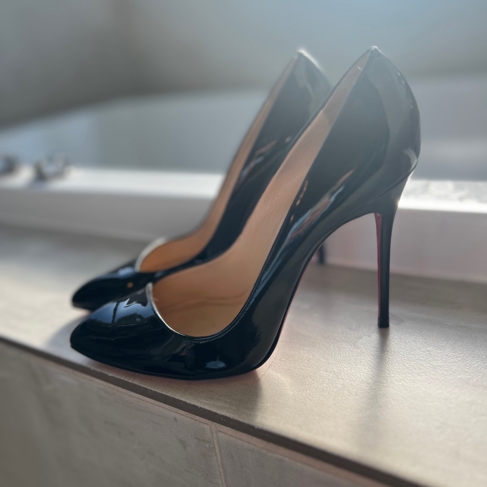 Christian Louboutin Black Patent Heels Worn Once